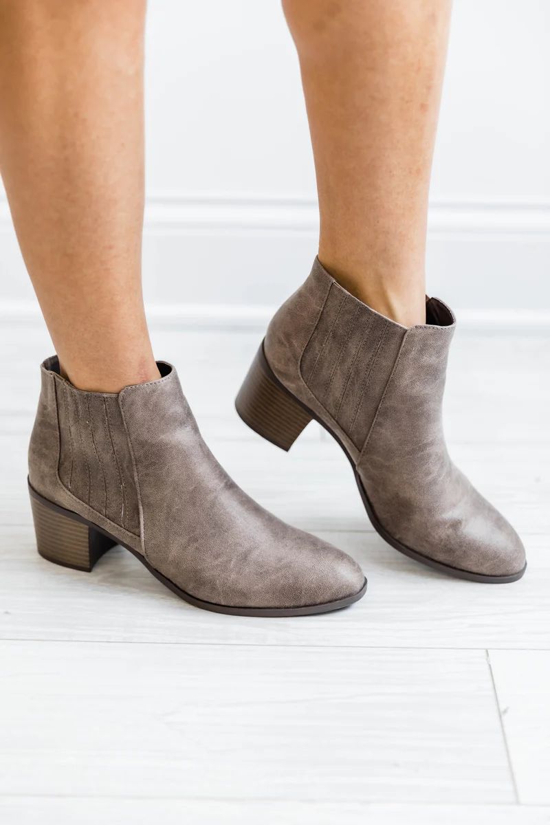 The Kenzie Brown Booties | The Pink Lily Boutique