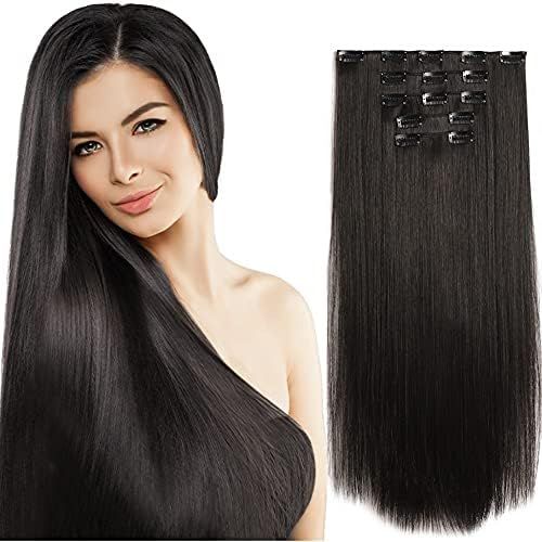 Amazon.com : Black Hair Extensions，HSPJHTM Clip in Hair Extensions for Women，Halloween hair e... | Amazon (US)