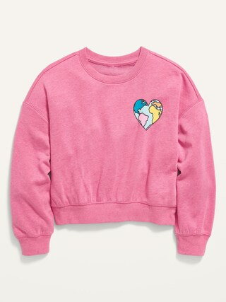 Drop-Shoulder Sleeve Graphic Sweatshirt for Girls | Old Navy (US)