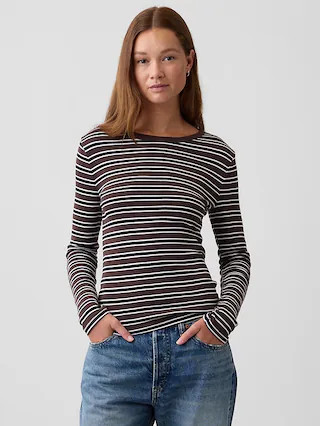 Modern Ribbed Crewneck T-Shirt | Gap Factory