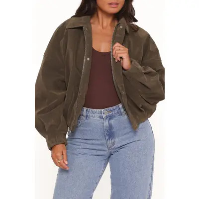 Petal & Pup Jensen Faux Suede Bomber Jacket in Olive at Nordstrom, Size Small | Nordstrom