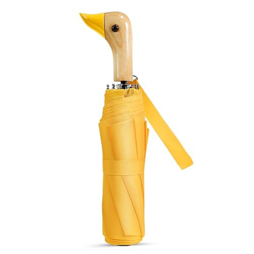 Cute Duck Handle Umbrella - Compact Travel Yellow Duck Head Umbrella for Adults and Girls | Amazon (US)