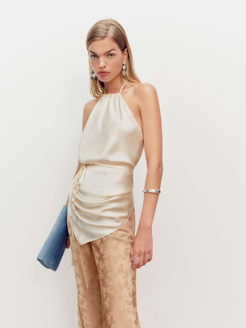 Una Silk Scarf Top | Reformation (Global)