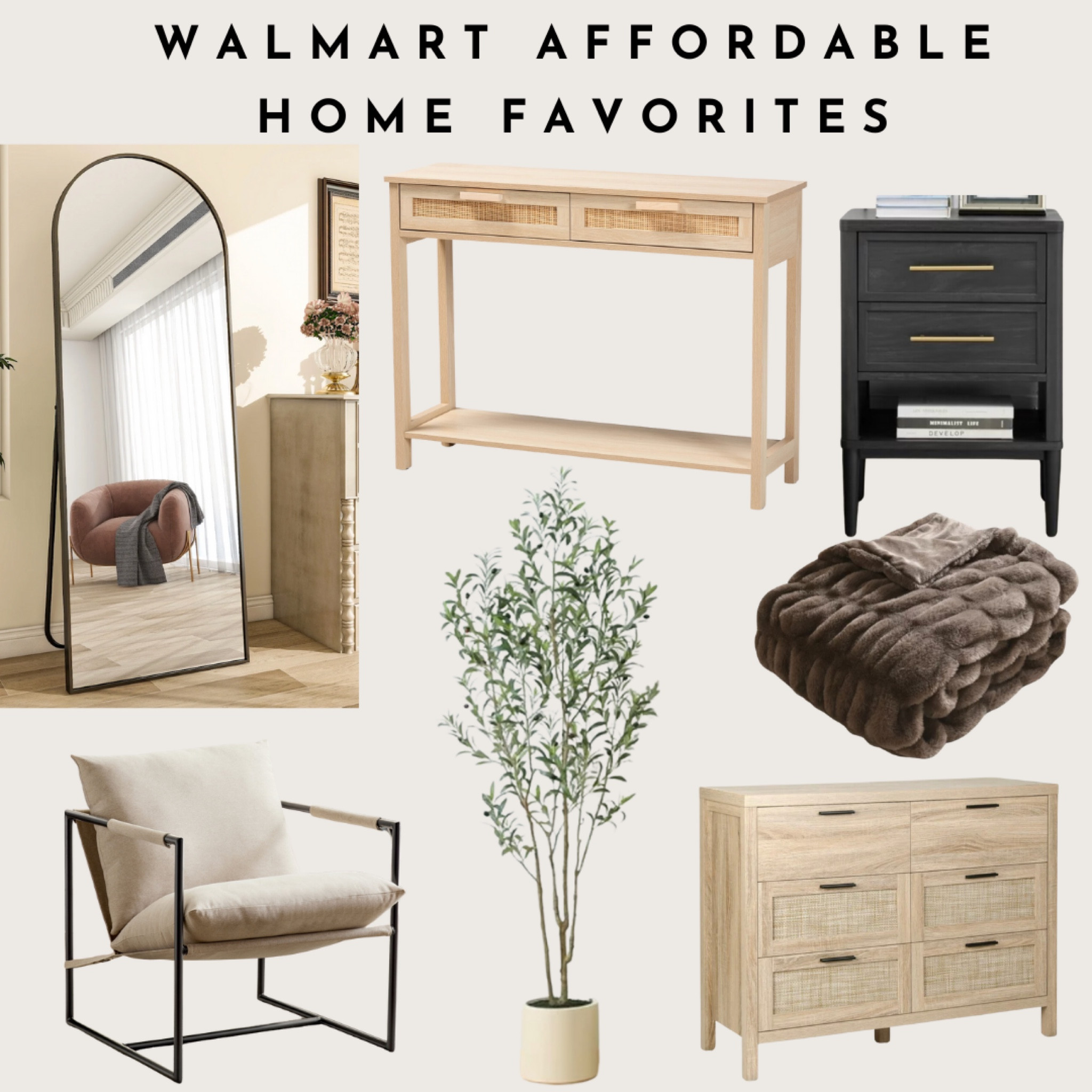 Affordable home finds at Walmart! 

Affordable home Home decor Walmart home Dresser Accent chair Full length mirror Blanket Nightstand Console table 



#LTKhome