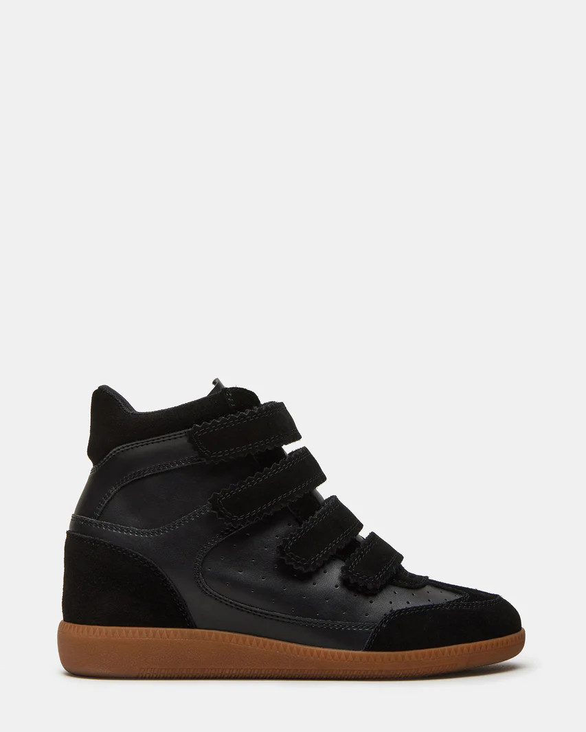 MUSTANG Black Suede High-Top Velcro Sneaker | Women's Sneakers | Steve Madden (US)