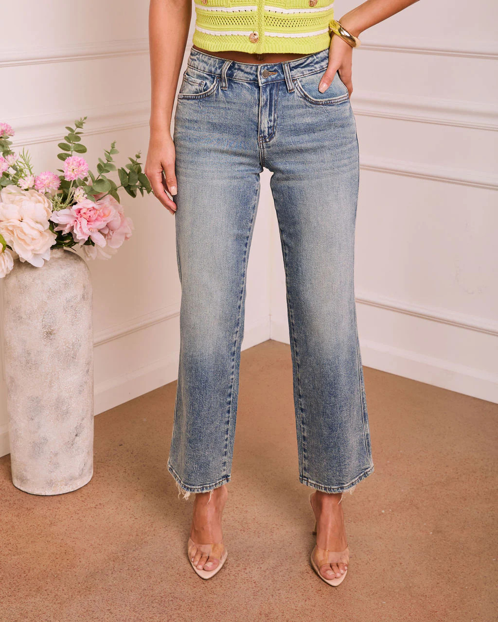 Timeless Studio Super Stretch Mid Rise Straight Leg Jeans | VICI