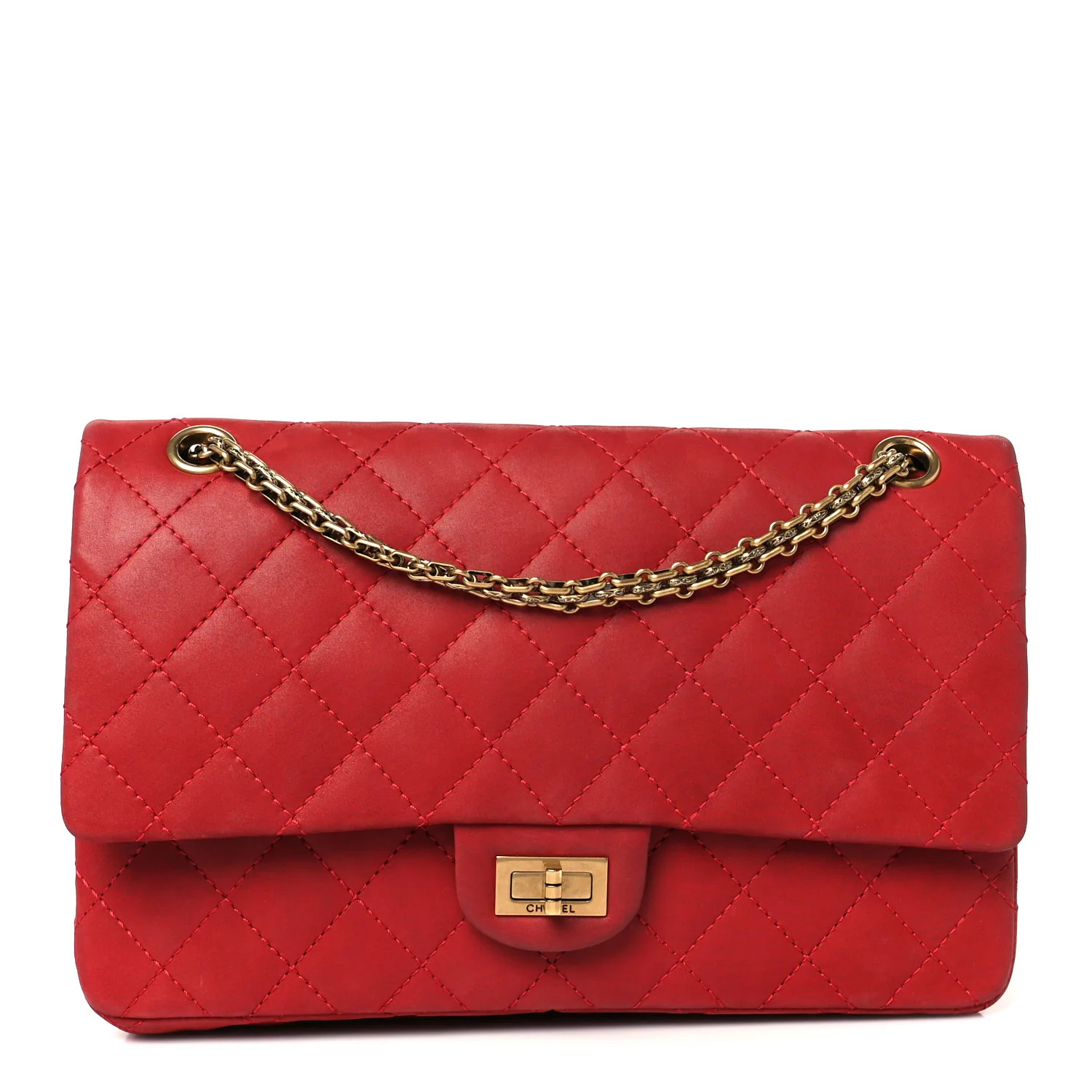 Iridescent Calfskin Quilted 2.55 Reissue 226 Flap Red | FASHIONPHILE (US)