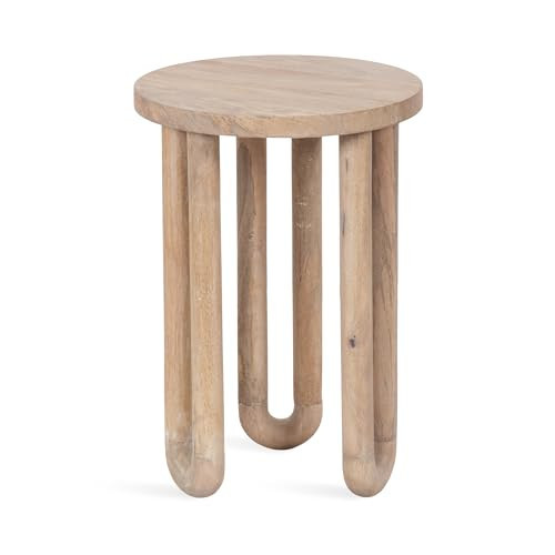 Kate and Laurel Kenzo Modern Wooden Round Side Table; 14 x 14 x 20; Light Natural; Transitional Wood End Table for Use as Bedroom Nightstand or Living Room Accent Table | Amazon (US)