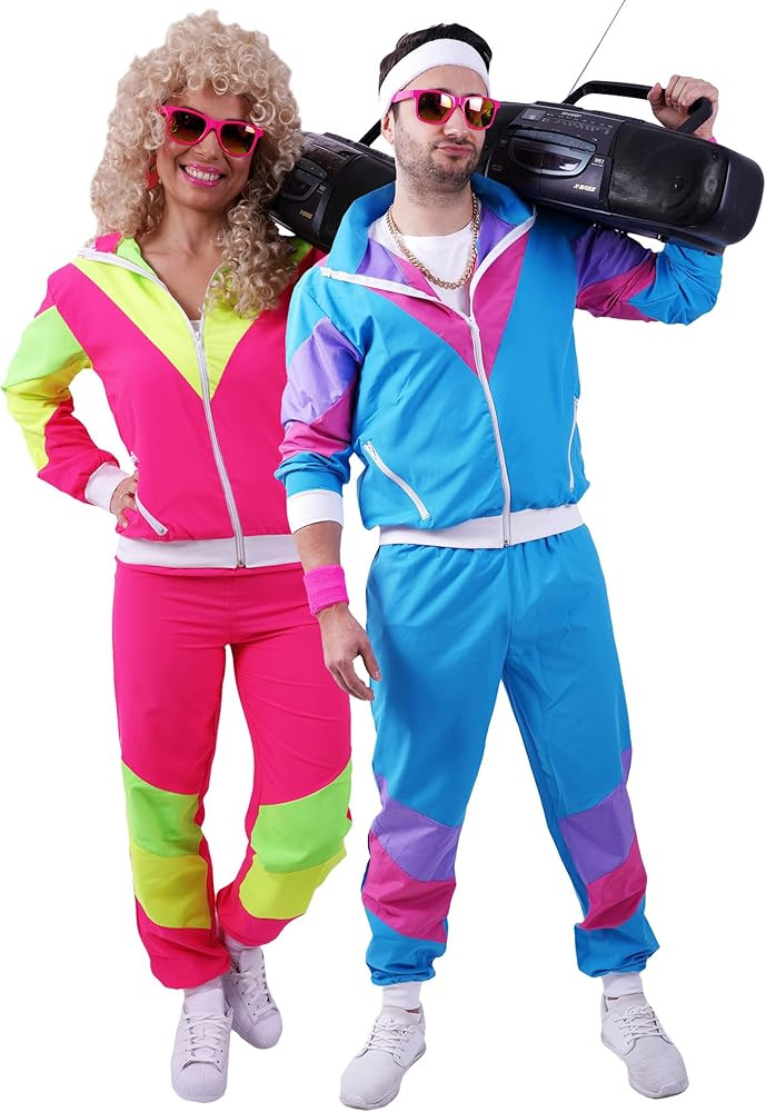 Premium 80s & 90s Tracksuit Costume Unisex - 80s Shell Suit Party Dress Costume - 90s Costumes fo... | Amazon (US)