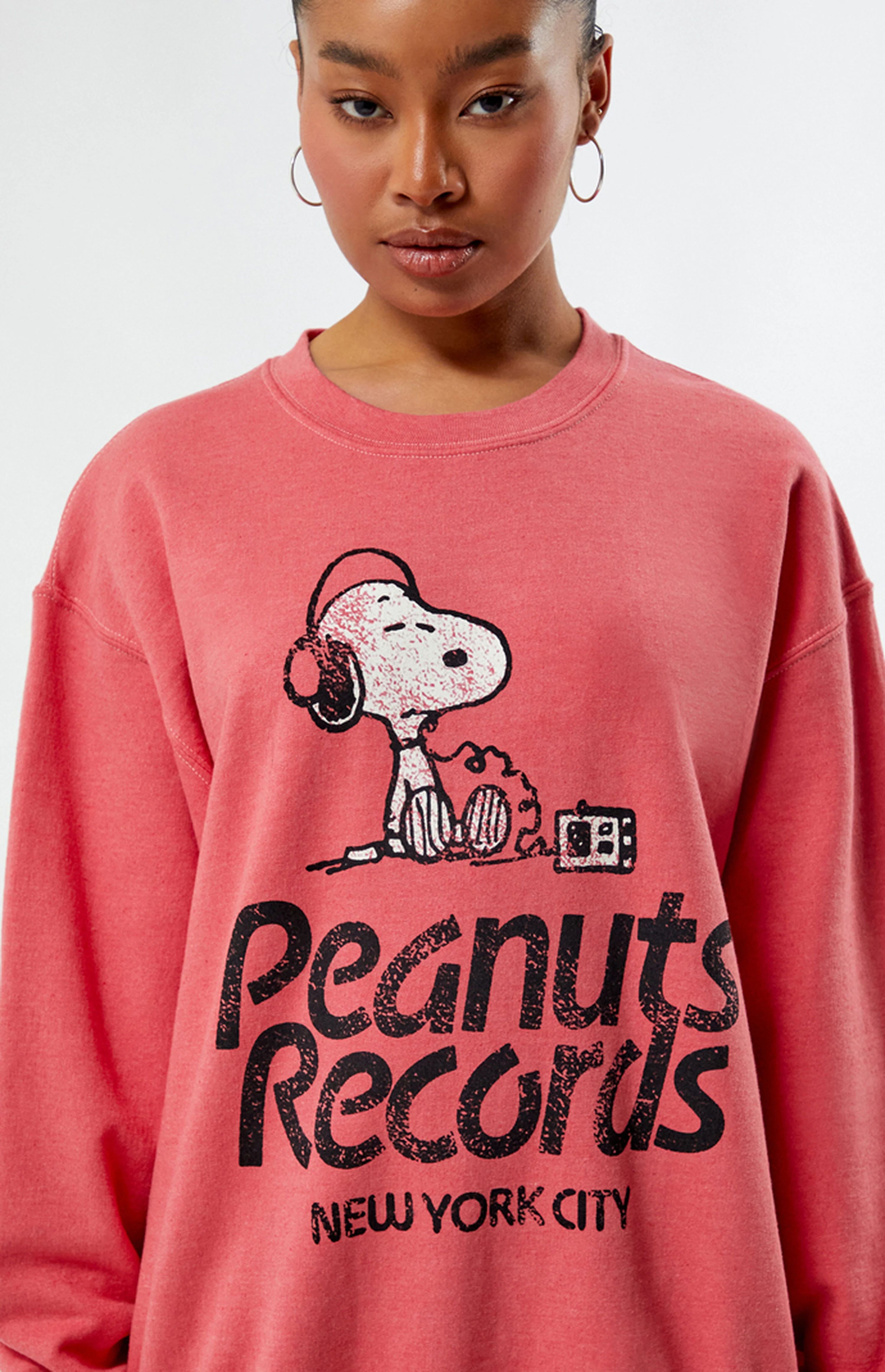 Peanuts Records NYC Headphones Crew Neck Sweatshirt | PacSun
