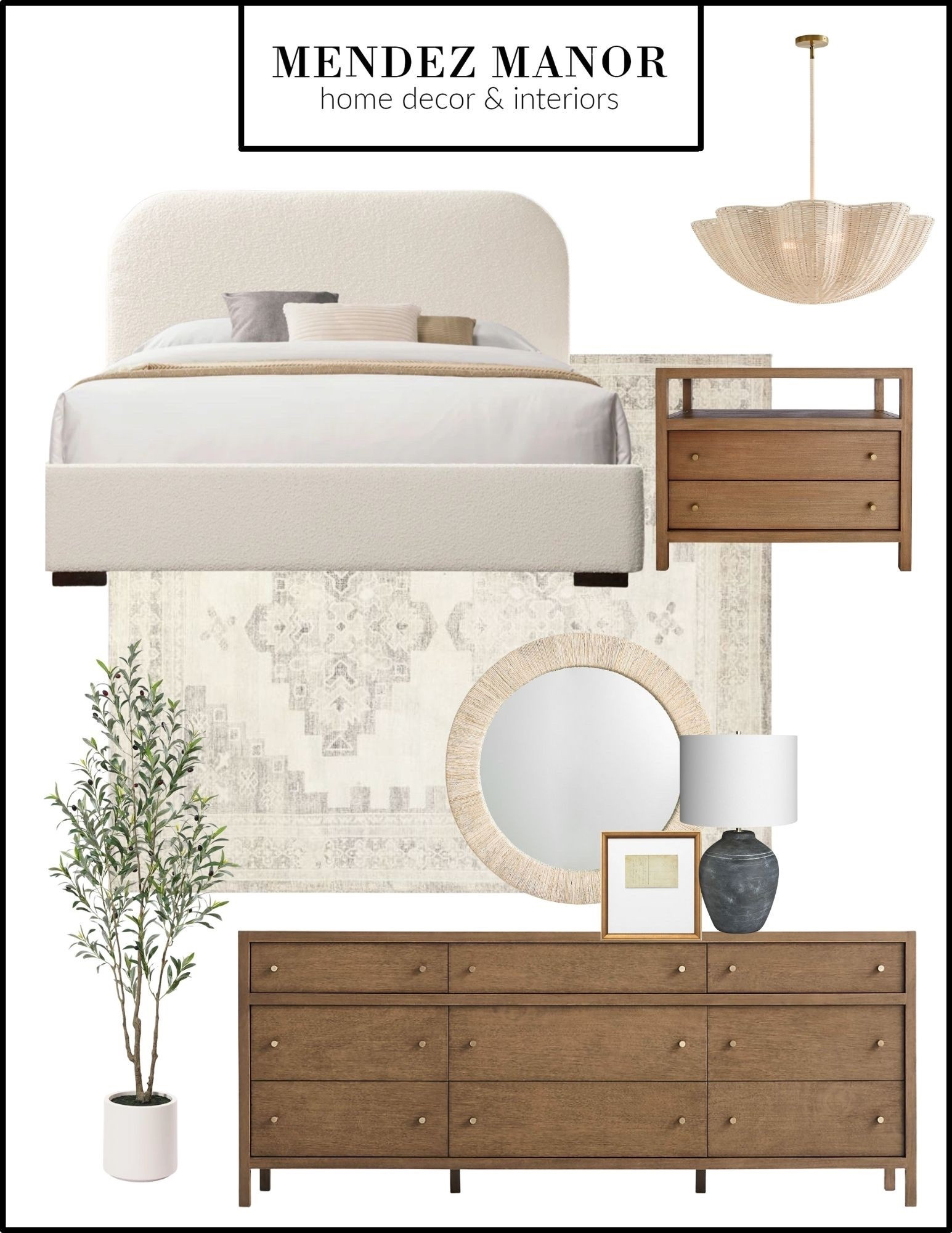 Simple bedroom design using an upholstered boucle platform bed from Wayfair that is currently under $600! Pairing the queen bed with a nightstand and double dresser from the Keane collection by Crate & Barrel. The Keane collection come is 3 wood finish options. Wood finish shown here is driftwood. 👍🏻

#LTKSaleAlert #LTKStyleTip #LTKHome