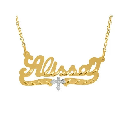 Personalized Name Necklace with Beading and Rhodium | Walmart (US)