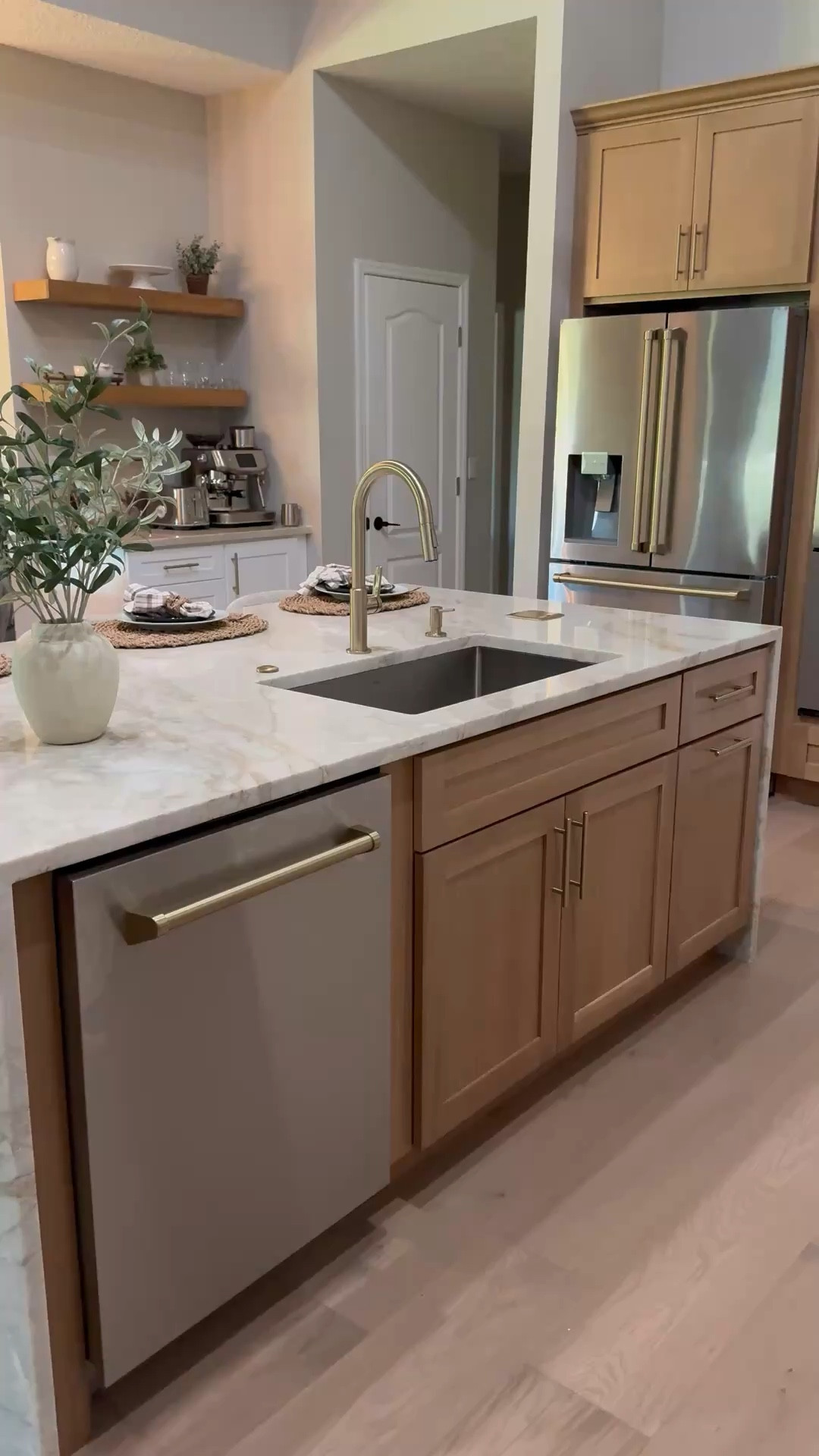 Organic modern kitchen vibes.  Kitchen decor, home renovation, coffee station, kitchen Reno 

#LTKHome #LTKdayinmylife #LTKvlog