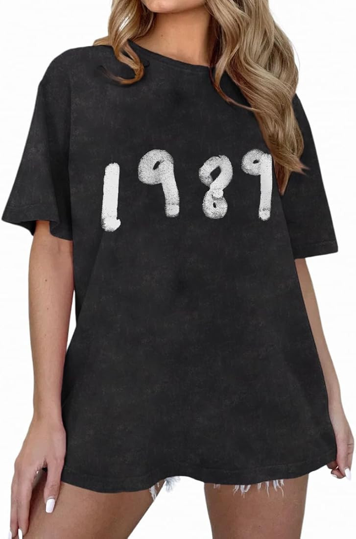 KEKEMI 1989 Shirt Women Country Music Shirts Vintage 1989 Album Letter Print Graphic Oversized Ts... | Amazon (US)
