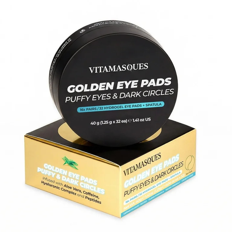 Vitamasques Golden Hydrogel Eye Pads for Puffy Eyes & Dark Circles, 16 Pairs | Walmart (US)