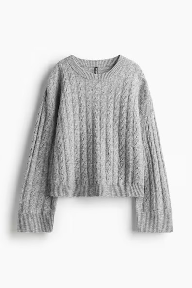 H & M - Cable-Knit Sweater - Gray | H&M (US + CA)