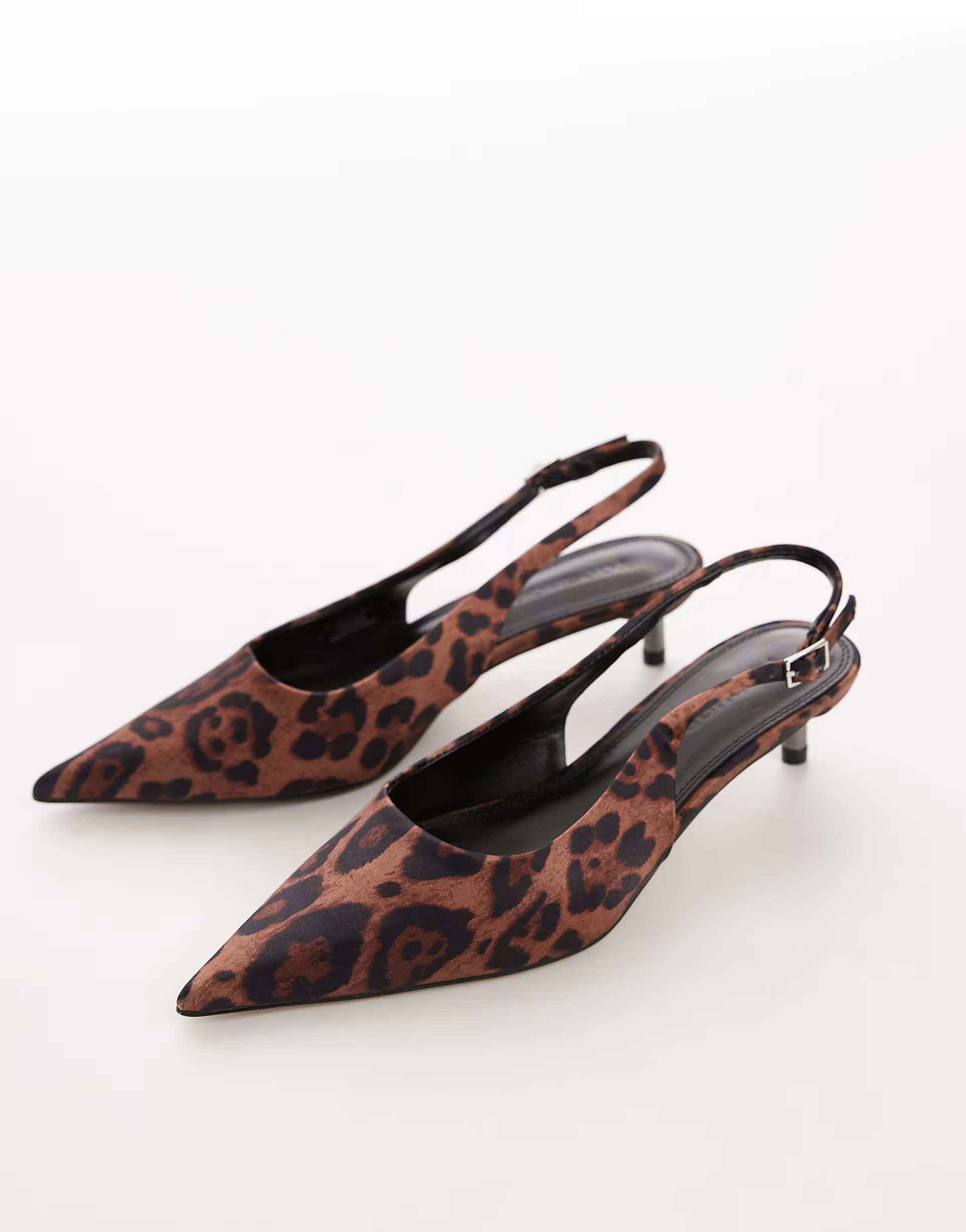Topshop Ellie slingback mid heel court shoes in leopard | ASOS | ASOS (Global)