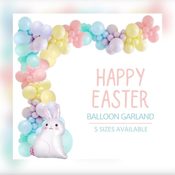 Spring Balloon Decoration White Bunny Pink Blue Yellow Green | Etsy | Etsy (US)