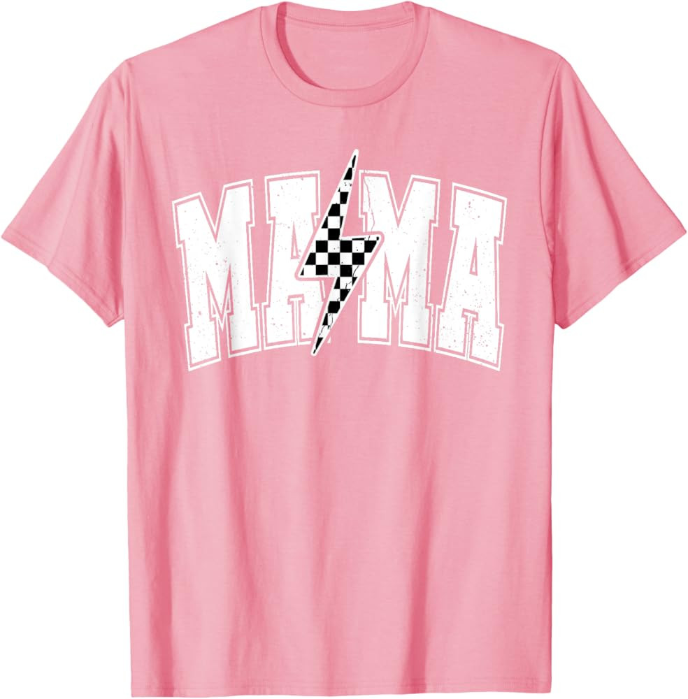 Mama Lightning Bolt Checkered Mother's Day Varsity For Mom T-Shirt | Amazon (US)