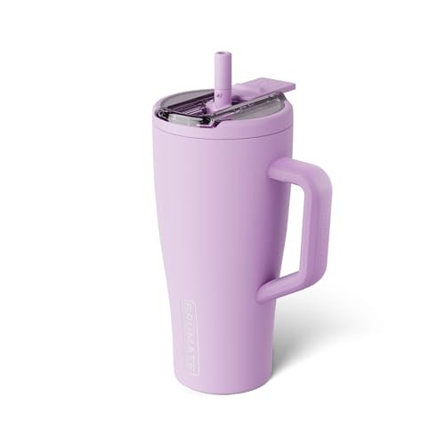 BrüMate Era Flip 30oz Tumbler with 100% Leakproof Covered Straw Lid | Hygienic Covered Straw | Insulated Stainless Steel Water Bottle with Handle | Cup Holder Friendly | BPA-Free (Lavender) | Amazon (US)