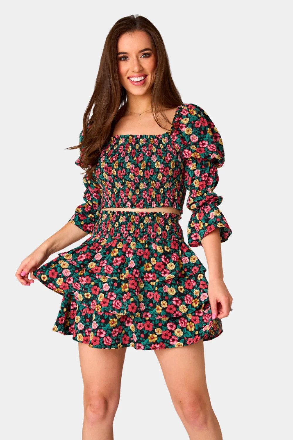 BuddyLove | Nelly Smocked Two-Piece Set | Botanical | BuddyLove