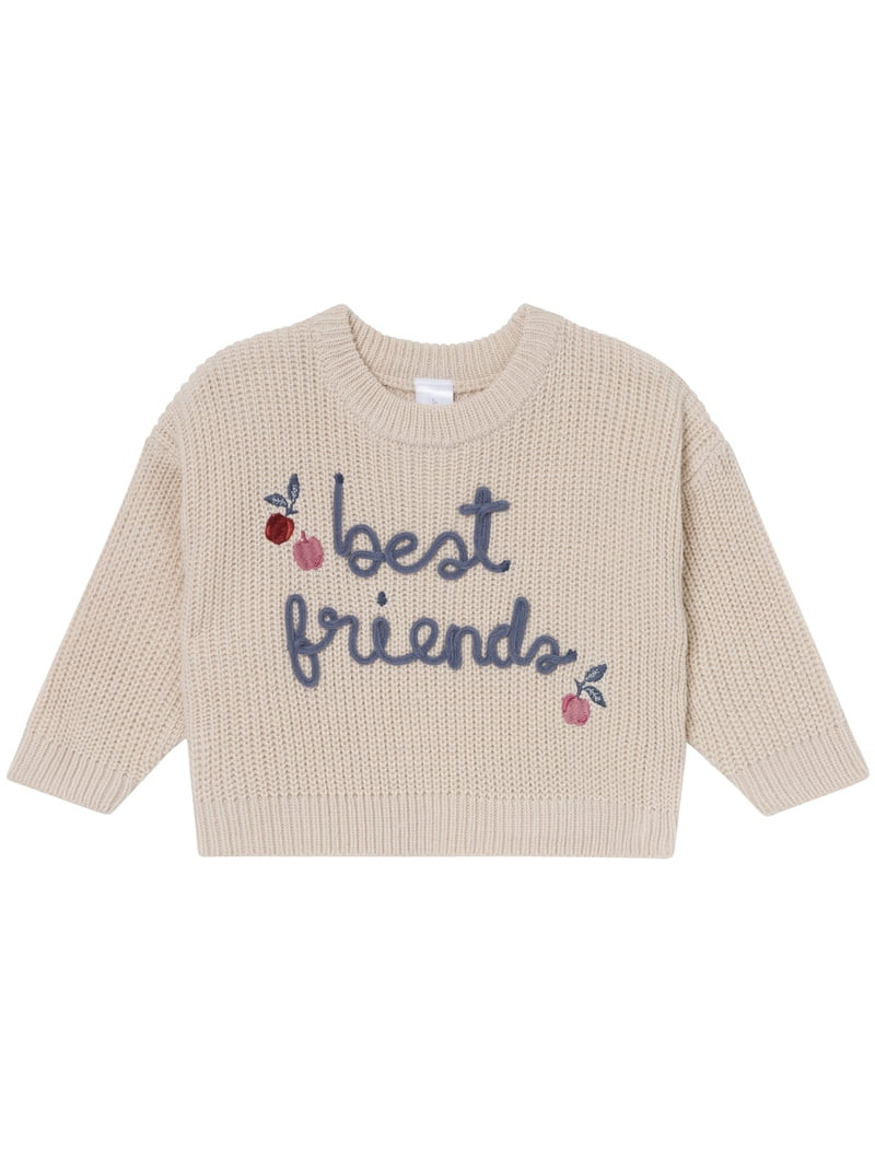 Modern Moments by Gerber Baby and Toddler Girl Affirmation Sweater, Sizes 0/3 Months - 5T | Walmart (US)