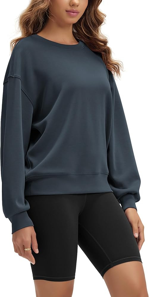 ODODOS Modal Soft Oversized Sweatshirts for Women Crew Neck Long Sleeve Relaxed Pullover Tops | Amazon (US)