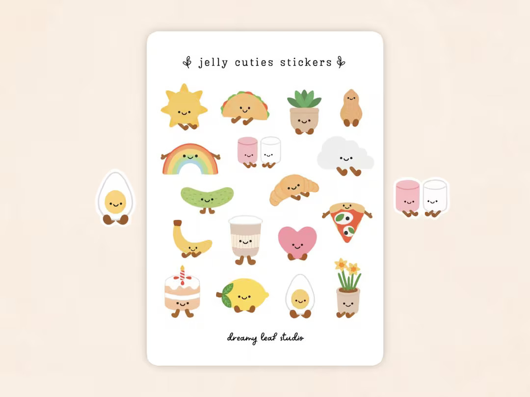 Jelly Cuties Sticker Sheet: Stickers for Planners, Bullet Journals, Stationery, and more | Etsy (US)