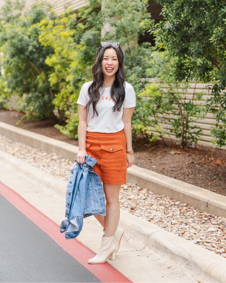 {#newpost} talking about this cute @sezane mini skirt on jannadoan.com! i styled it w a graphic tee and love how it’s the perfect game day outfit! #UTLonghorns #hookem 🤘 // #gifted shop this post via link in bio ✌️ {05.24.24}

🙏  thank you for shopping my links!
📷: @janeyunphoto 

.
.
.
.
.
.
#texasblogger #austinblogger #atxblogger #personalstyle #igstyle #flashesofdelight #ootdshare #ootd #wiw #lookbook #fashiondaily #styleinspo #petitestyle #asianblogger #fashiongram #instastyle #liketkit #sezane #sezanelovers 

#LTKSeasonal #LTKFestival