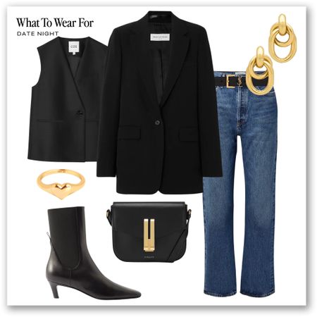 Date night outfit inspo ❤️

Waist coat, black blazer, tailoring, straight leg jeans, heeled boots, Valentine’s Day, demellier bag, gold earrings

#LTKeurope #LTKSeasonal #LTKstyletip