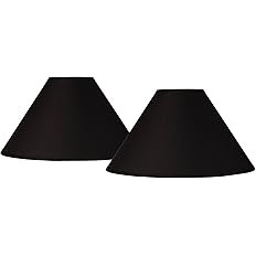Set of 2 Empire Chimney Lamp Shades Black Large 6" Top x 19" Bottom x 12" Slant Spider with Repla... | Amazon (US)