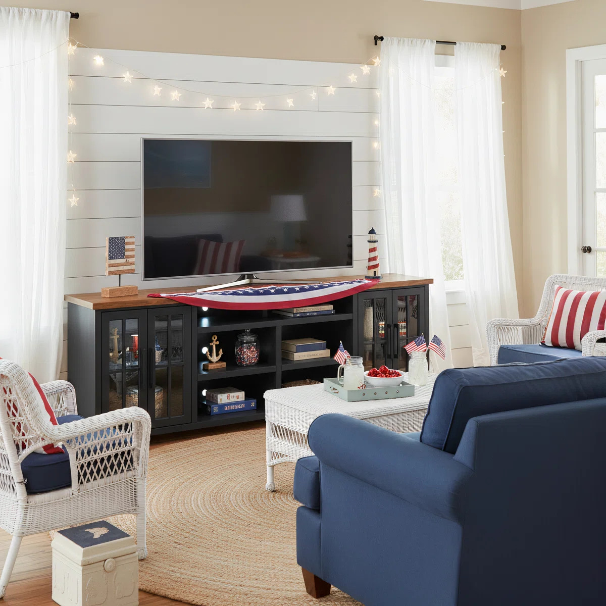 Brixham 96" Farmhouse TV Stand for TVs up to 100", Extra Long Wood Media Console with Storage Cab... | Wayfair North America