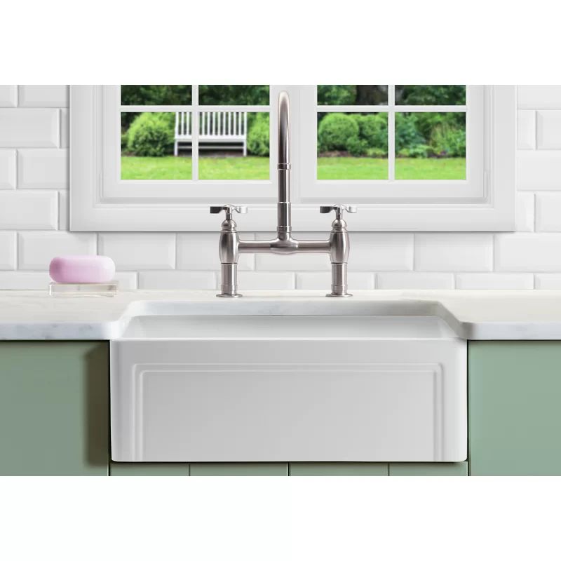 Olde London Reversible 33" L x 18" W Farmhouse Kitchen Sink with Grid and Strainer | Wayfair North America