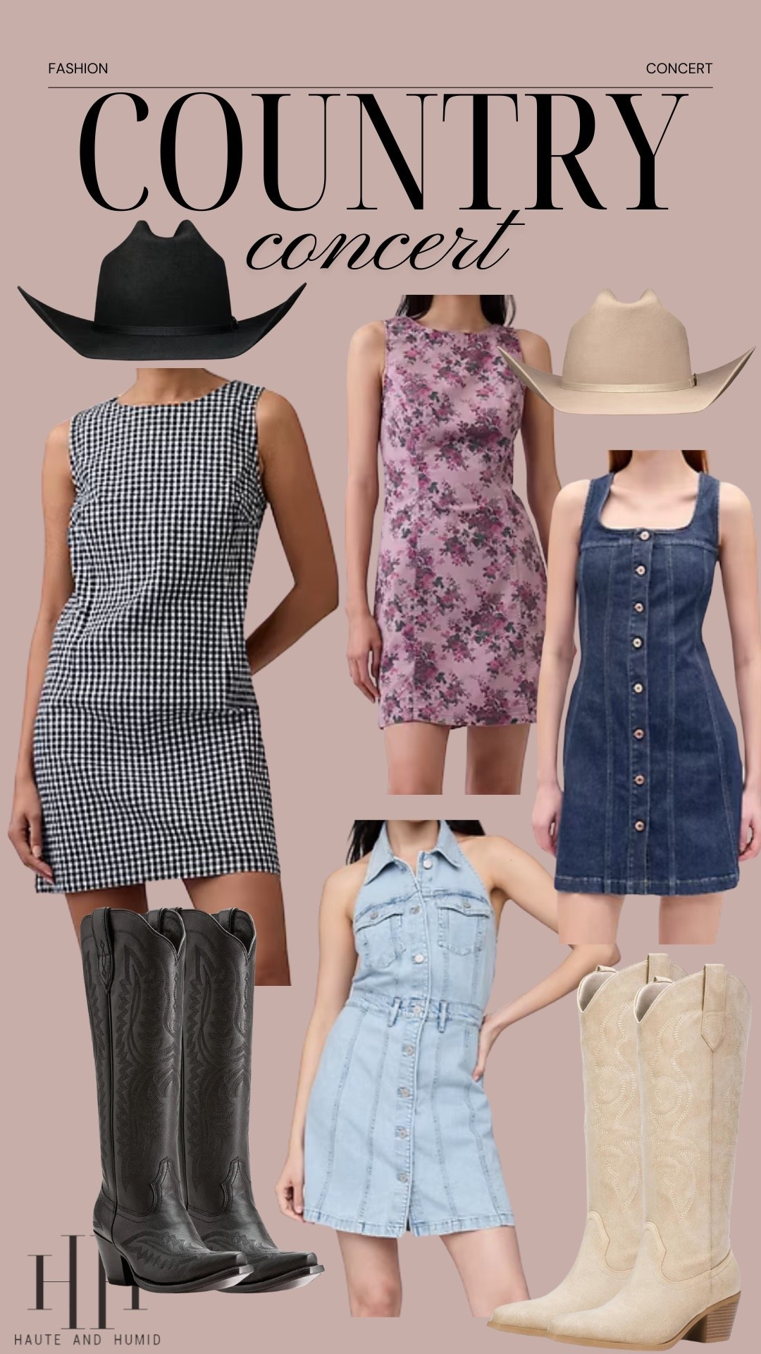 Country concert
Stagecoach
Cowboy boots
Cowboy hat
I usually go for a fun denim dress, tall cowbow boots and a cowboy hat. Easy to walk in & still comfortable


#LTKTall #LTKOver40