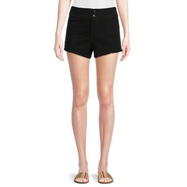 No Boundaries Juniors Pintuck Denim Shorts, 3" Inseam, Sizes 1-21 - Walmart.com | Walmart (US)