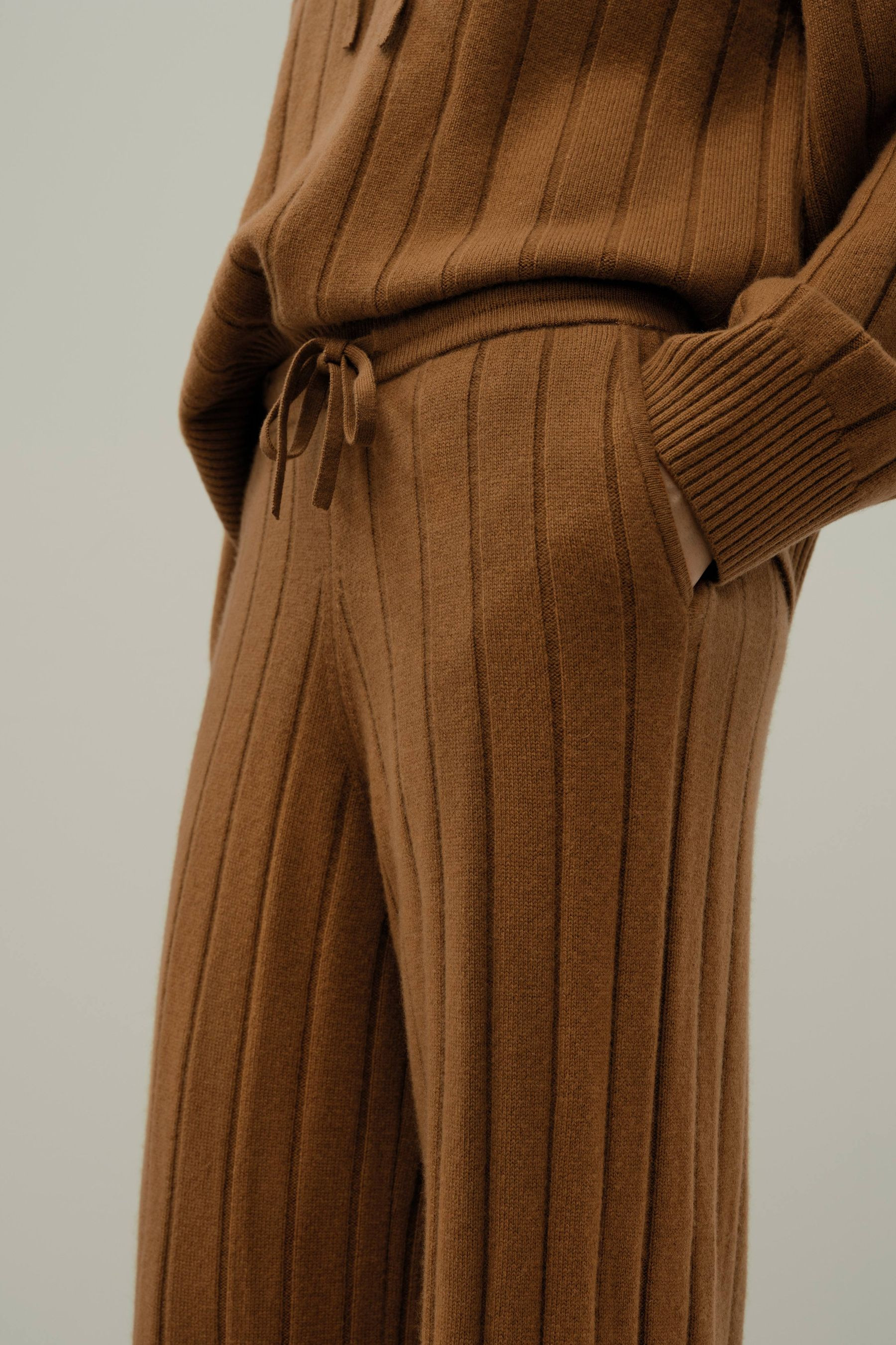 Ribbed Wide-Leg Pants | LILYSILK