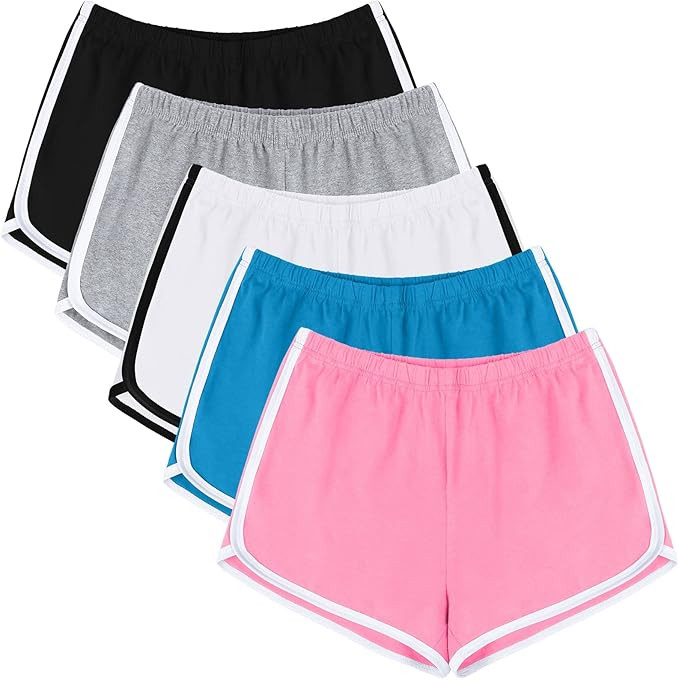 URATOT 5 Packs Soft Comfy Booty Cotton Workout Pants Breathable Lounge Dolphin Shorts Cycling Hik... | Amazon (US)