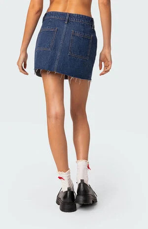 Edikted Jessie Low Rise Denim Skirt | PacSun