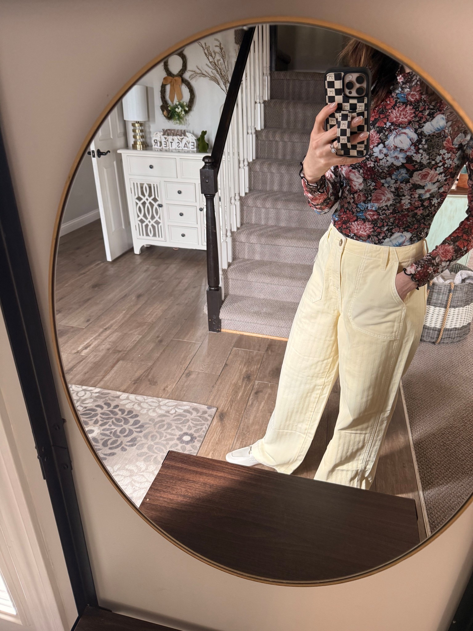 Butter Yellow Pants from Old Navy & Floral Amazon top. 

#LTKFindsUnder50 #LTKSaleAlert