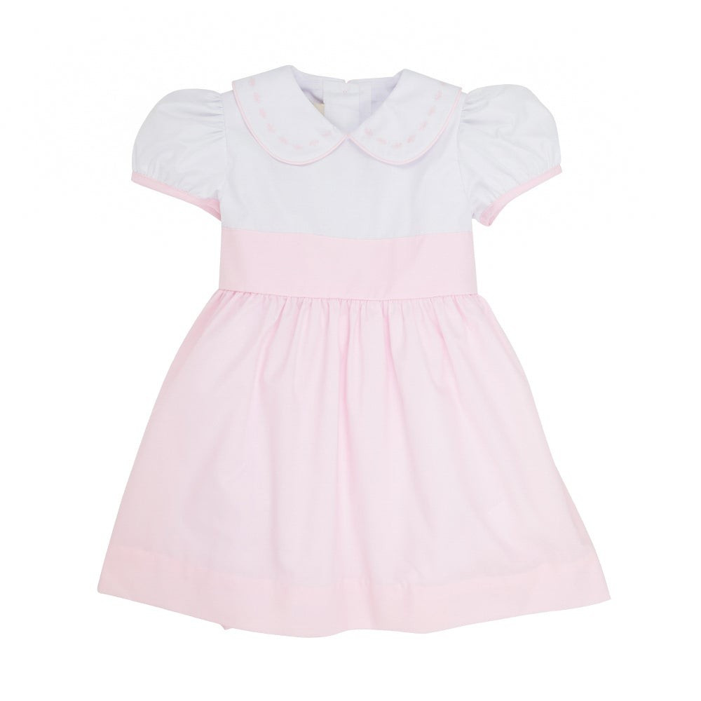 Cindy Lou Sash Dress - Worth Avenue White with Palm Beach Pink | The Beaufort Bonnet Company