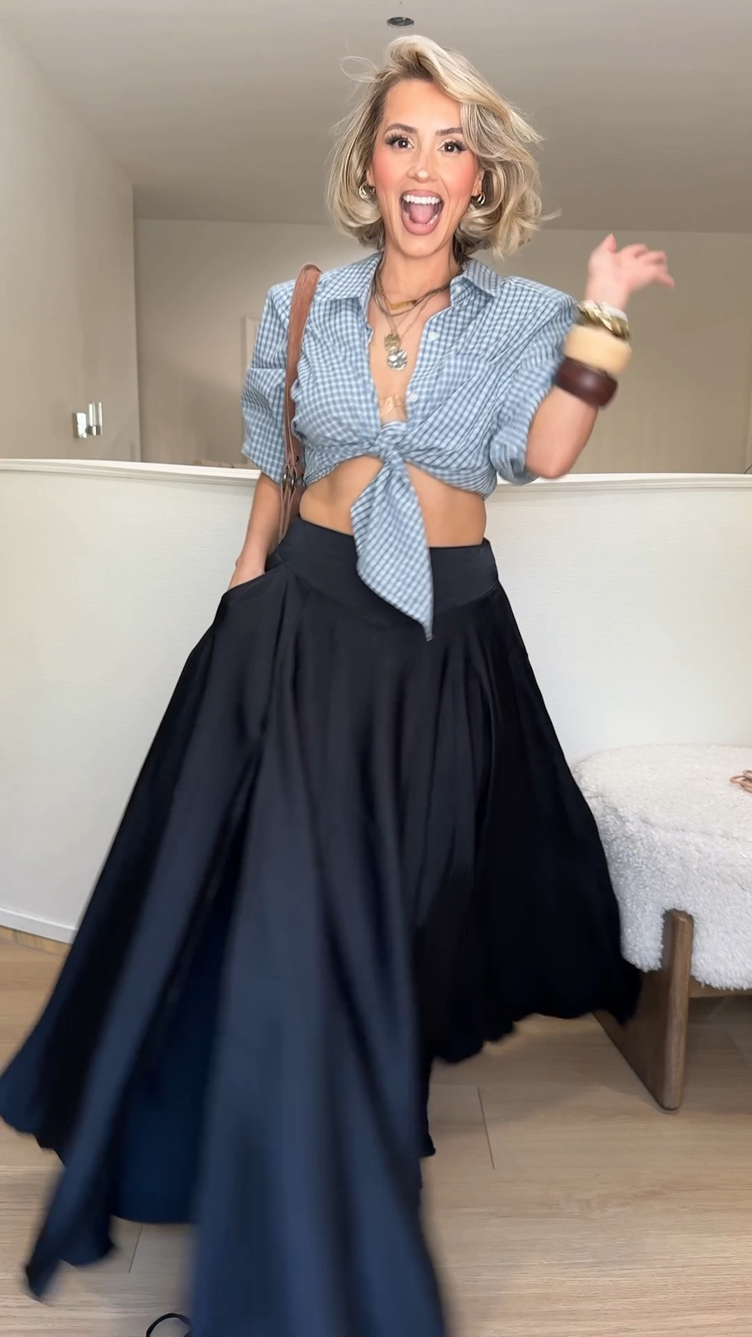 Boho chic summer outfits ✨🙌🏼

Outfit 1: exact maxi skirt is Chilco from Free People but I linked a similar and more affordable version from Amazon as well! 

I’m so sorry, but I could no longer find the exact blue button up available anywhere. I linked to the exact button up except in a different color (from revolve). It has shoulder pads and it’s freaking amazing. You could achieve this look by wearing any blue button up and wearing shoulder pads for that very structured look. I linked my favorite shoulder pads and similar men’s button up (size down). 

Outfit 2: exact jeans are Eden High from Free people but most sizes are gone, so I linked very identical jeans to those. You just really need wide leg high-rise jeans to achieve this look. ￼

Outfit 3: scarf top is from Amazon! I’m only wearing nappies because I have pretty small ones. ￼But I did link a very reliable self adhesive bra that you can try with this top. Black pants are Zara Medium (but the image below shows them in pink only). 

Small in skirts + tops | size 27 in jeans

#LTKgrwm #LTKootd #LTKU

Comment SHOP below to receive a DM with the link to this post on my LTK ⬇ https://liketk.it/6eaI0

#LTKgrwm #LTKootd #LTKU