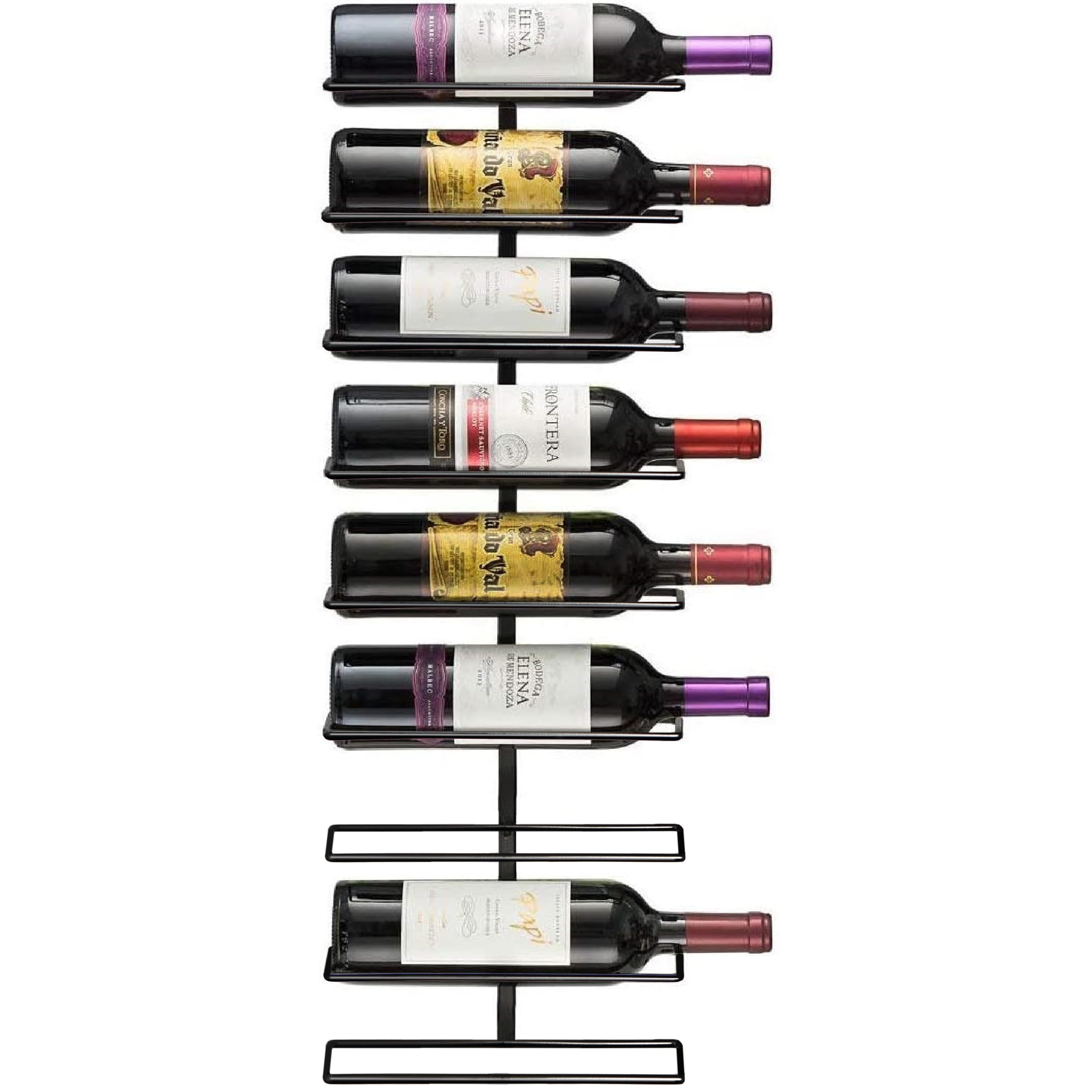 Sorbus Wall Mount Wine Rack (Holds 9 Bottles) - Wine Rack Wall Mounted for Wine Bottles, Liquor, Champagne, Black Metal Wine Bottle Holder for Home Bar, Wine Kitchen Storage | Amazon (US)