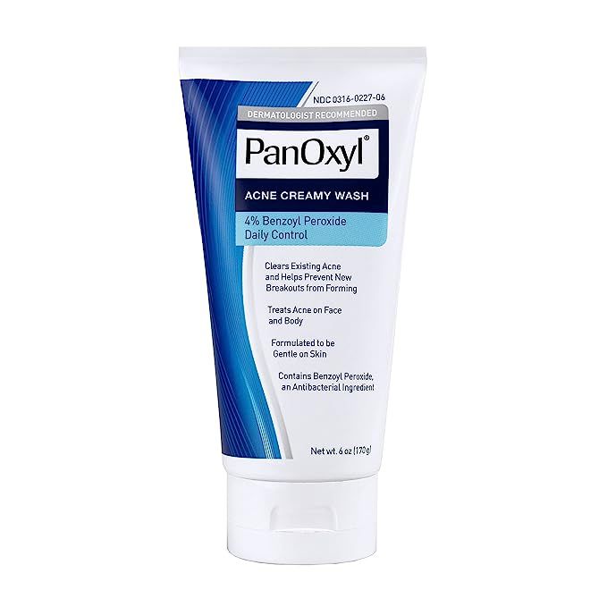 PanOxyl Antimicrobial Acne Creamy Wash, 4% Benzoyl Peroxide, 6 Ounce | Amazon (US)
