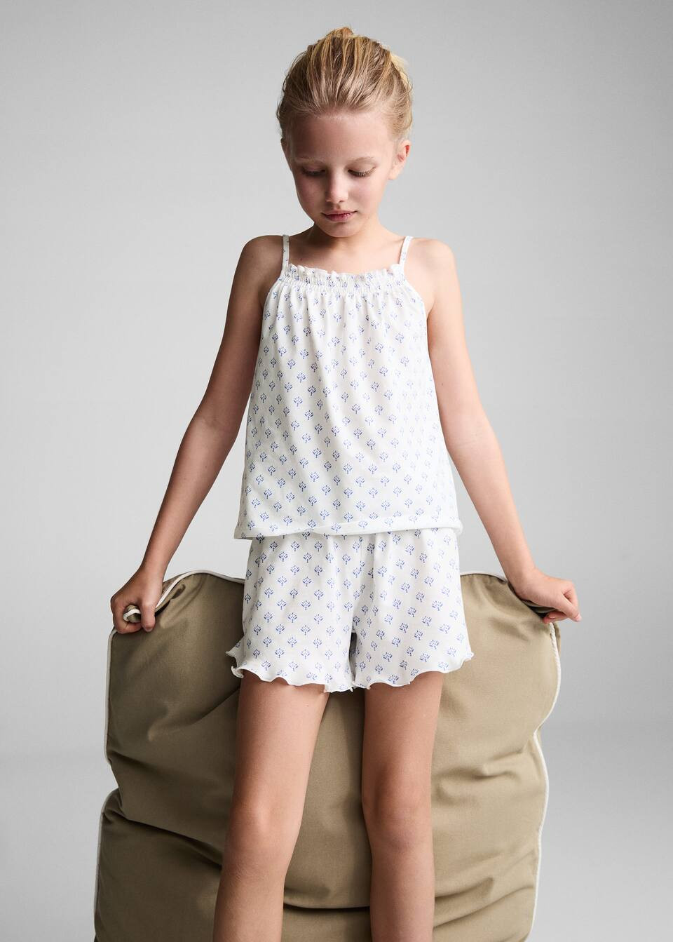 Printed short pyjamas -  Girls | Mango Kids USA | MANGO (US)