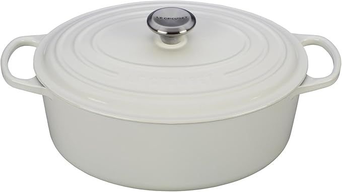 Le Creuset Enameled Cast Iron Signature Oval Dutch Oven, 6.75 qt., White | Amazon (US)