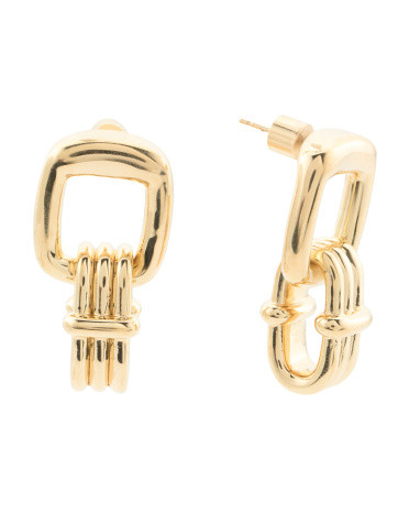 Made In Italy 14kt Gold Square Door Knocker Earrings | TJ Maxx