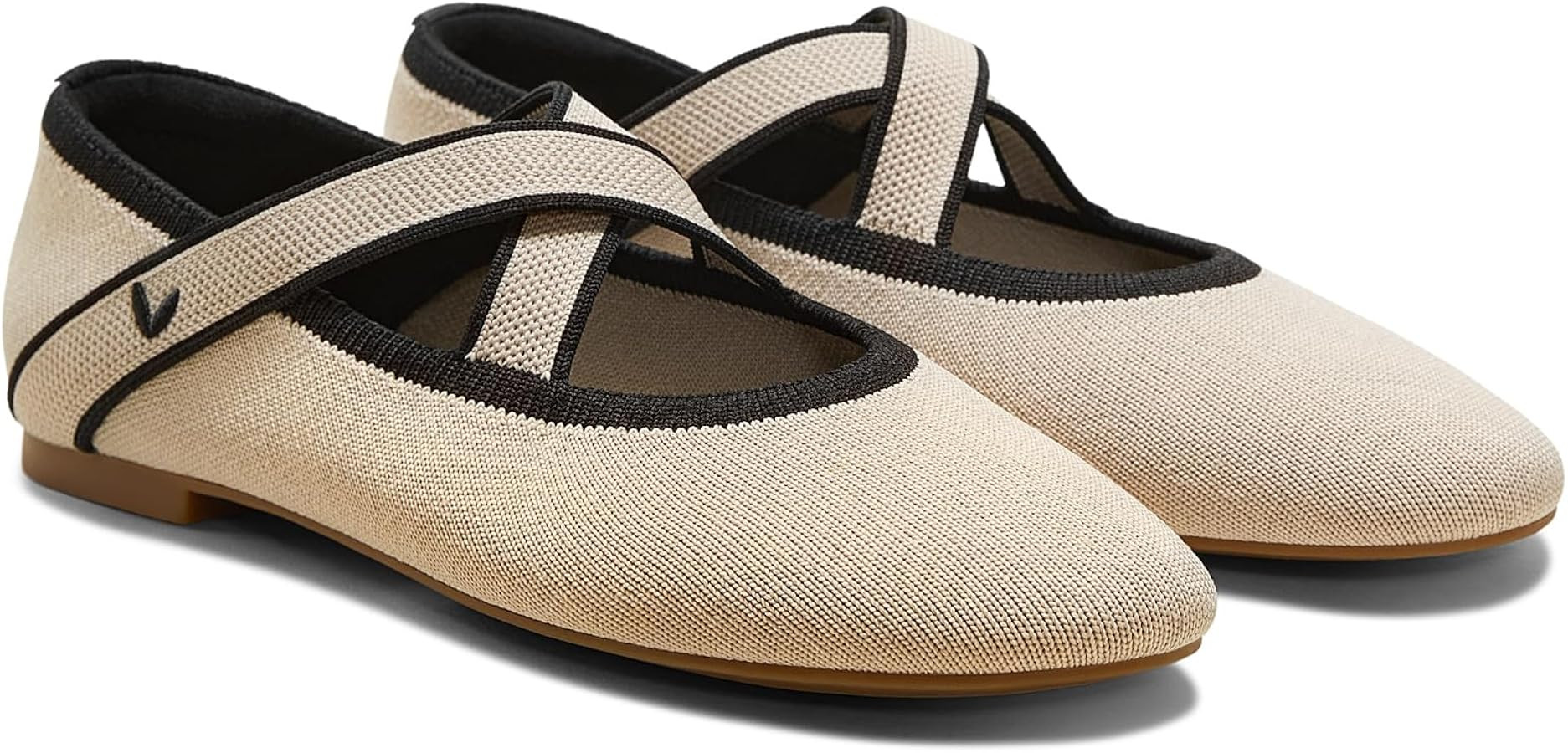 VIVAIA Nia Women’s Mary Jane Flats Shoe with Cross-Strap Style Almond Toe Comfortable Ballet Flats for Casual Daily Wear | Amazon (US)