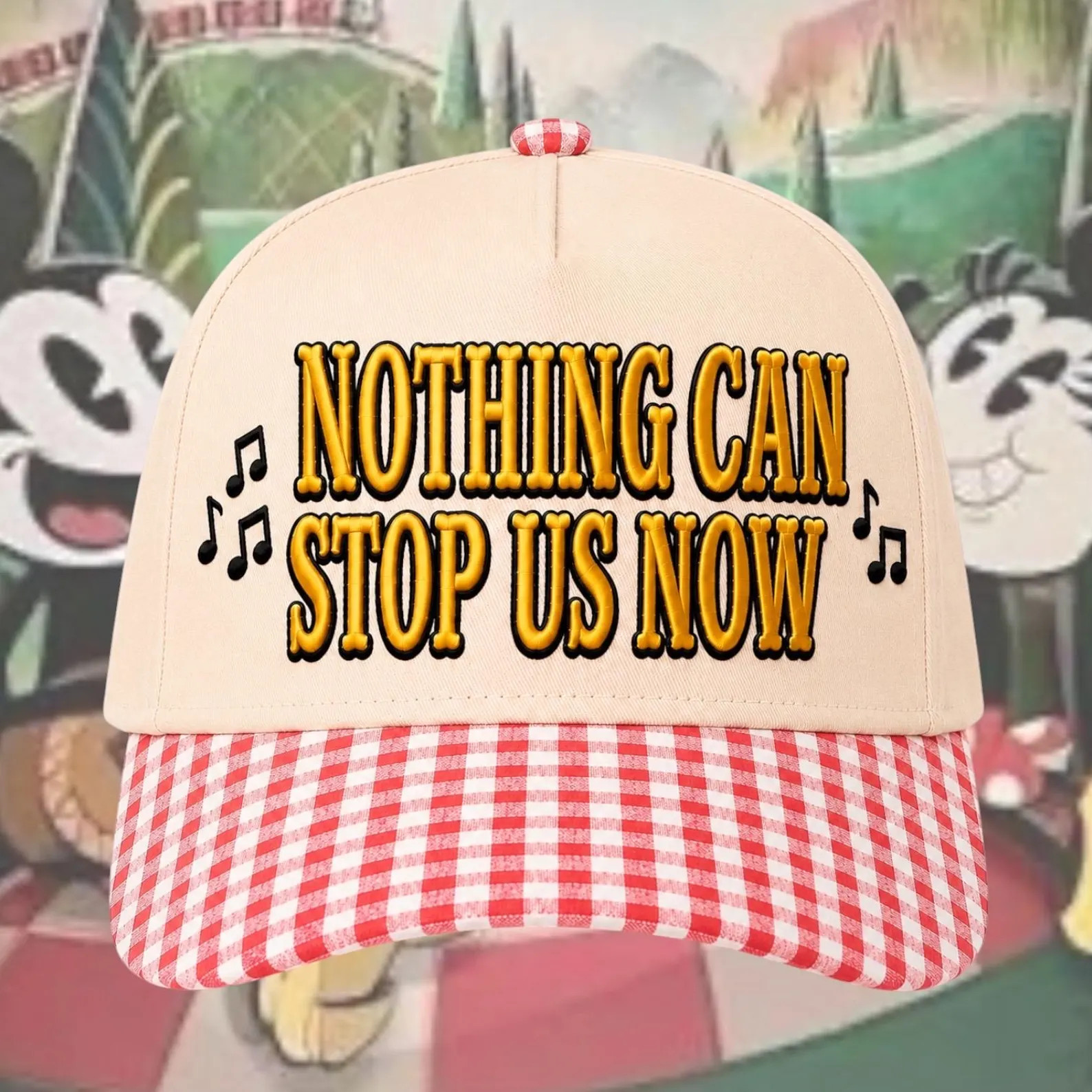 Nothing Can Stop Us Now Mickeys Runaway Railway Emrbroidered Snapback Red Gingham - Etsy | Etsy (Global)
