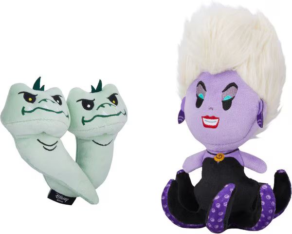 DISNEY Halloween Villains Ursula & Eels Plush Squeaky Dog Toy, 2 count - Chewy.com | Chewy.com