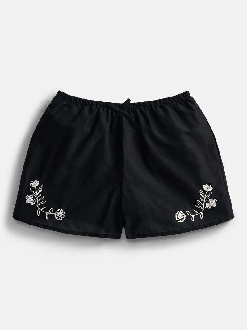 Weekend Academy Girls Embroidered Cotton Shorts, Sizes 4-18 | Walmart (US)